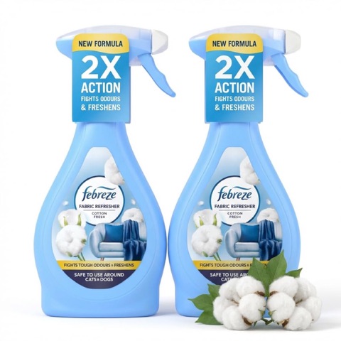 Febreze Cotton Fresh Fabric Refresher 500ml, Pack of 2