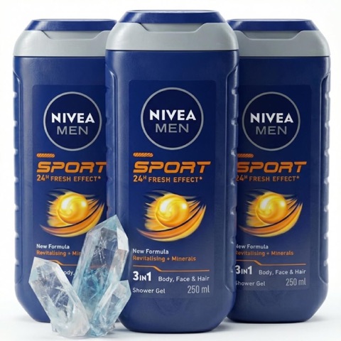 NIVEA MEN Sport Shower Gel 250ml, Pack of 3