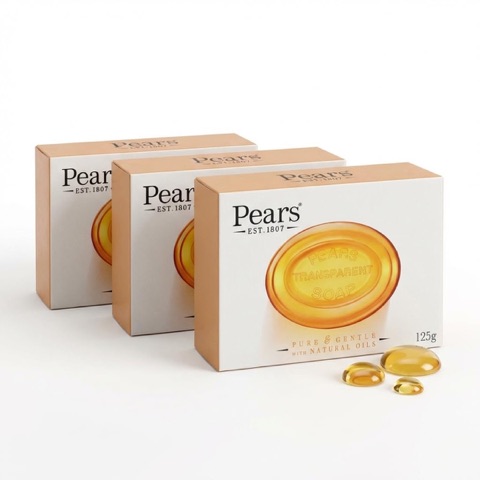 Pears Transparent Soap, Original Amber, 125g, Pack of 3