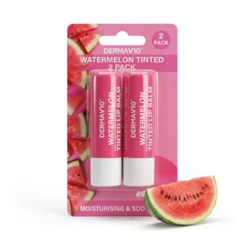 Derma V10 Tinted Lip Balm, Watermelon, Pack of 2